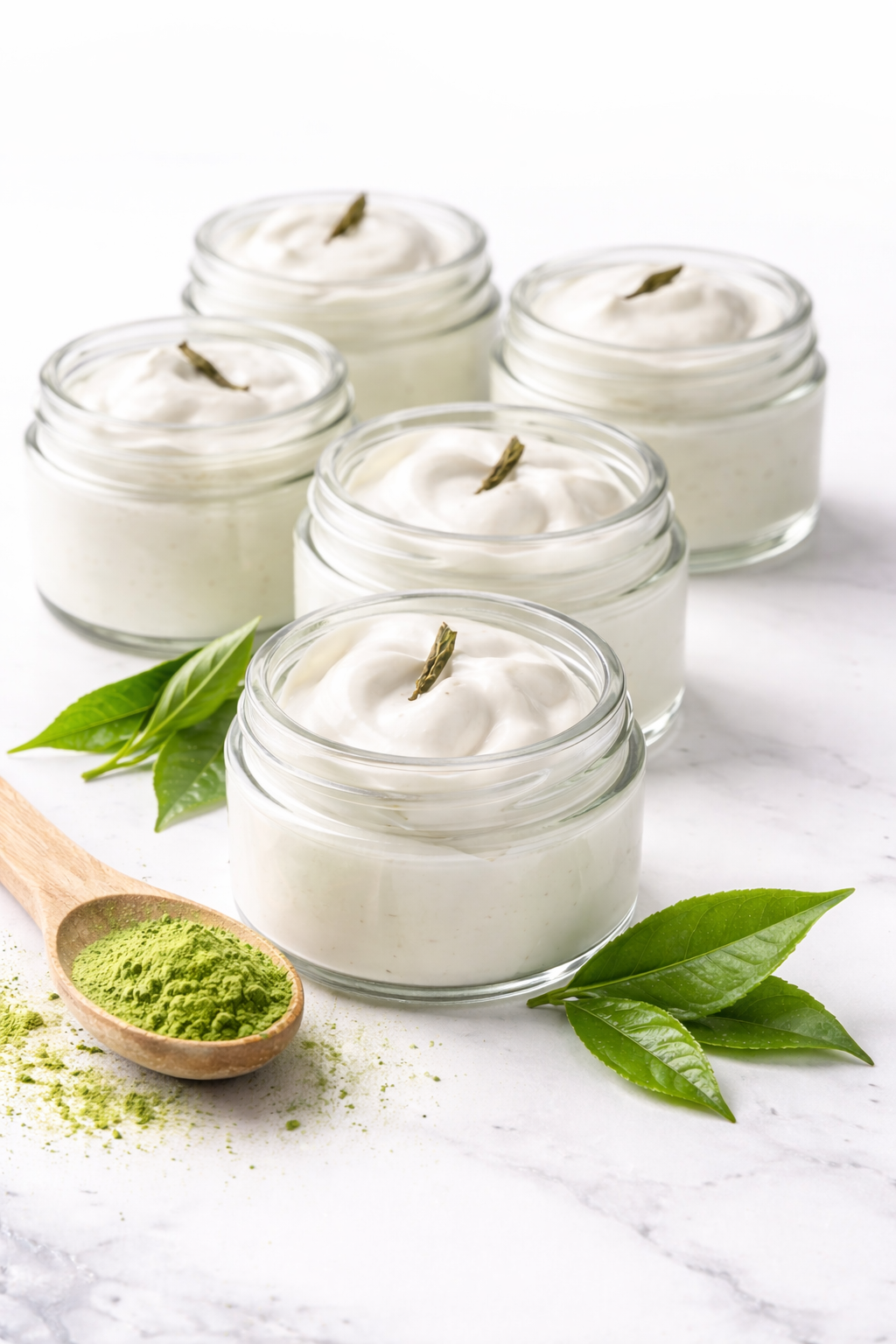 Shea Mousse mit Matcha, Aloe Vera und Grüntee Öl für leichte Hautpflege