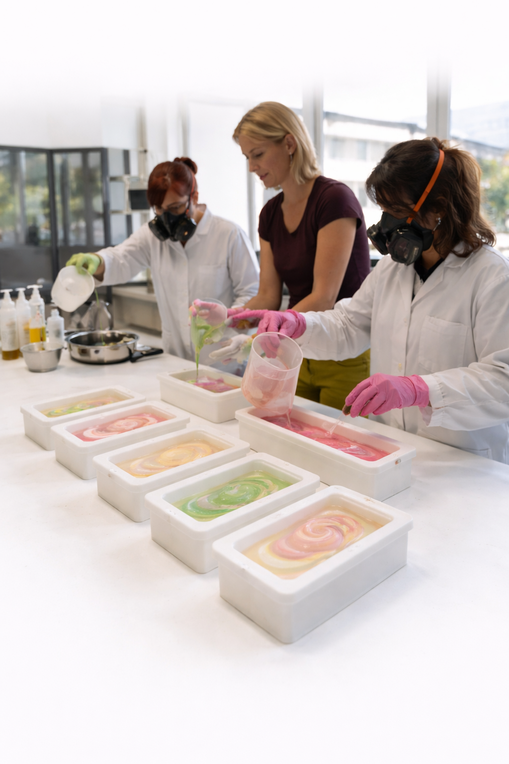 Seifen Workshop bei Eulenhofer Seifen – Teilnehmer stellen handgemachte Naturseifen her
